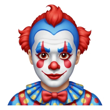 glitter red and blue clown sticker