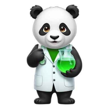 panda doing science sticker