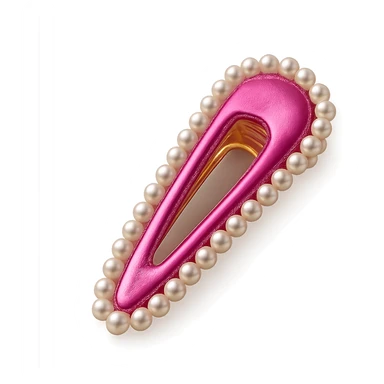 pink hair clip with pearls, glamorous and stylish sticker