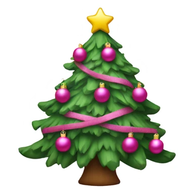 Christmas tree with pink decorations sticker