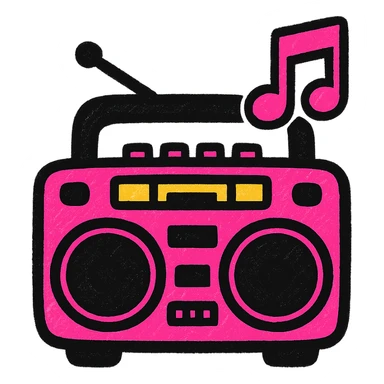 BLACKPINK-inspired object, black and pink colors, vibrant and energetic icon look sticker