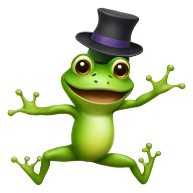 Dancing frog with hat sticker