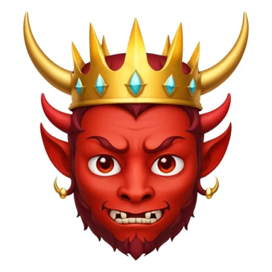 devil with crown sticker