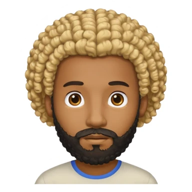 Black man with black beard and curly blond hair sticker