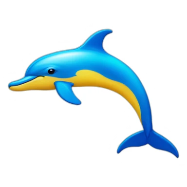 dolphin-star-blue-yellow sticker