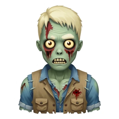 zombie in vest and shirt sticker