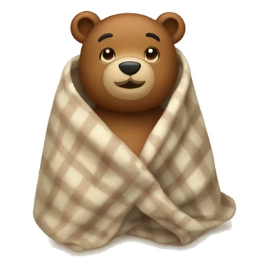 bear cozy in blanket sticker