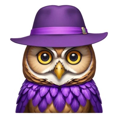 owl wear purple with hat sticker