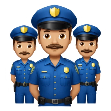 police with mustaches sticker