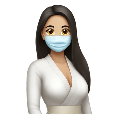 Beautiful Armenian girl with face mask spa beauty full body relaxing sticker