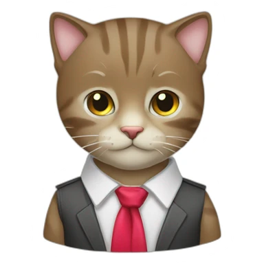 Chat avec un ruban autour du cou sticker