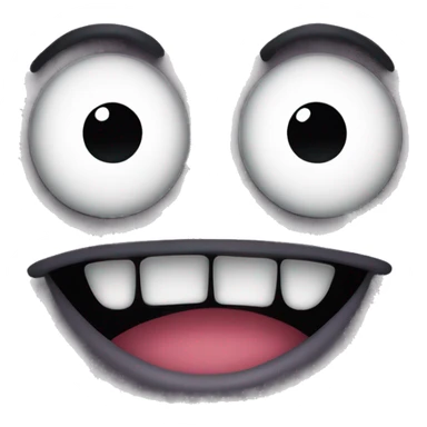 Creepy smile emoji with creepy eyes  sticker