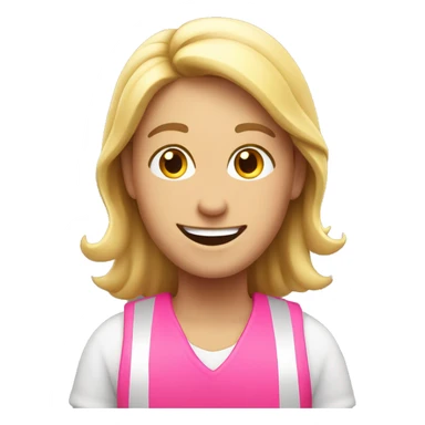 Happy autoservice worker (pink) sticker