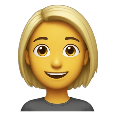 Chica pelo largo y con sonrisa sticker