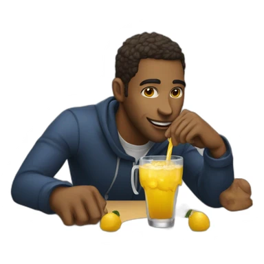 persona con bebida sticker