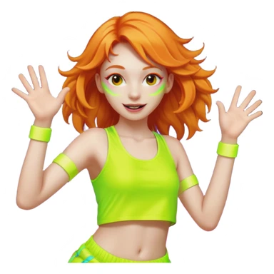 Ginger girl dancing at a rave sticker