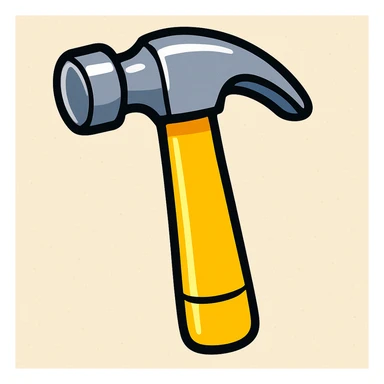 hammer, cartoon style, bright colors, suitable for emoji sticker