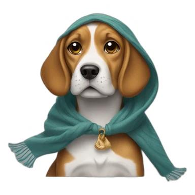 beagle with shawl sticker