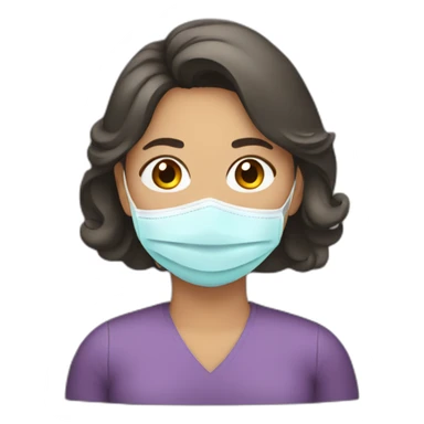 Mujer con mascarilla sticker