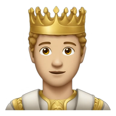 White young king with brown hair sticker