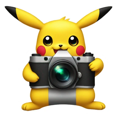pickachu with a camera sticker
