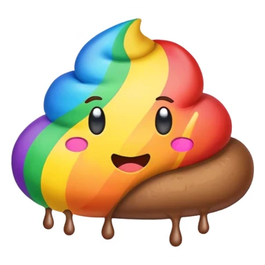 Rainbow poop color full *Old Emojis* sticker
