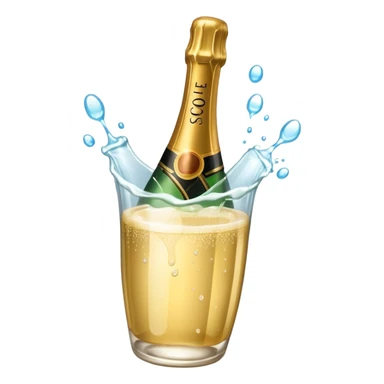 Champaine bottle squirt sticker