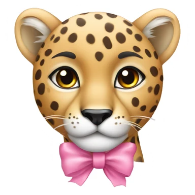 Cheetah with pink bow sticker