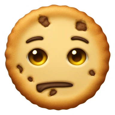 genera un emoji con una galleta quemada  sticker
