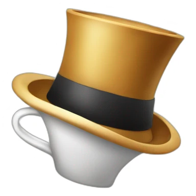 top hat drinking coffee sticker