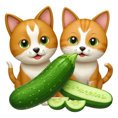 Köpekin yaninda kedi inside hiyar yesin sticker