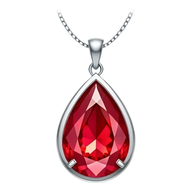 close-up of a ruby's fiery core in a teardrop pendant, glowing intensely sticker