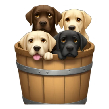 three labradors in a barrel sticker