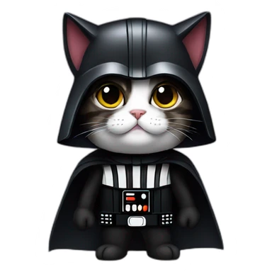 cat in a darth vader costume sticker