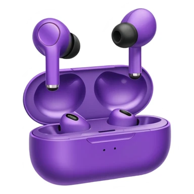 Purple wireless earbuds sticker