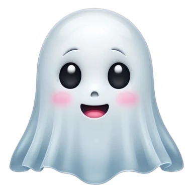 A cute ghost being shy and blushy  sticker