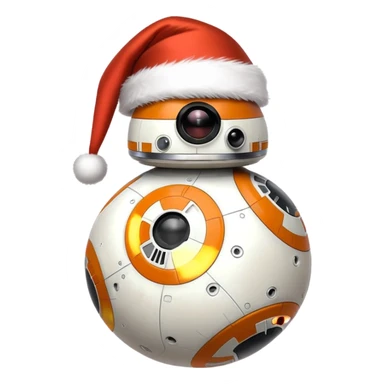 bb8 wearing santa hat sticker