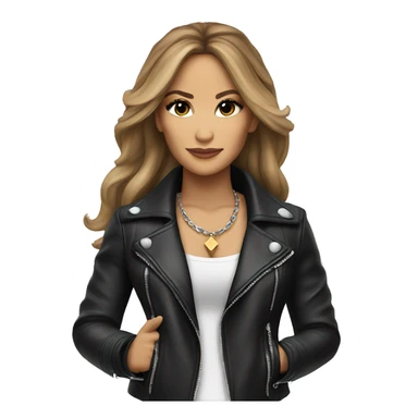 Jennifer Lopez in black leather jacket pointing forward sticker