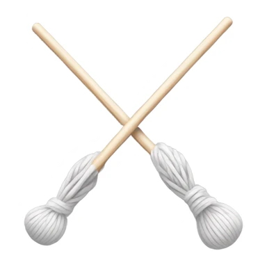 Black and white knitting needles in yarn sticker