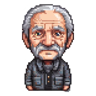 old man with wrinkles and gray hair sticker