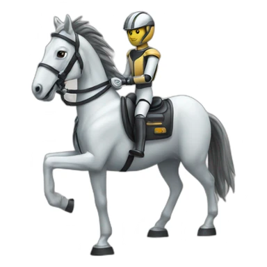 horse on robot jockey sticker