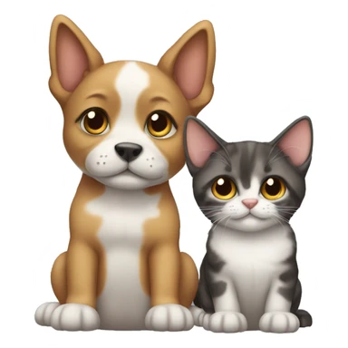 a mix of a puppy and a cat sticker
