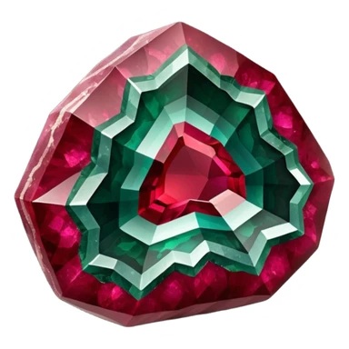 Natural crystal ruby garnet bloodstone geode sticker