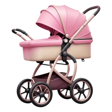 baby stroller with pink gradient and beige colors sticker