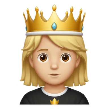 Niño con pelo mono y corona  sticker