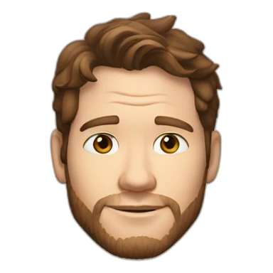 Chris Pratt brunette cartoon wearing henley sticker