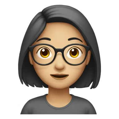 Asian girl with glasses sticker