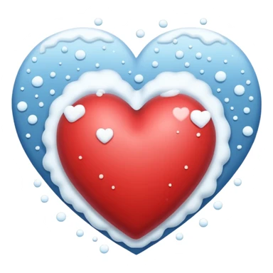 A snowing heart with snow falling around him  sticker