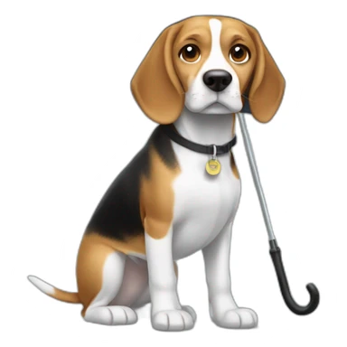 Beagle con paraguas sticker