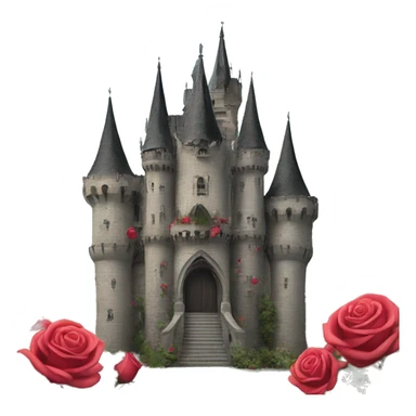 gothic castle with roses sticker